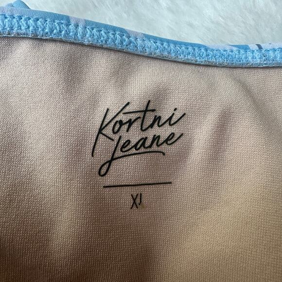 Kortni Jeane Blue Tile Peplum Swim Bikini Bottoms XL Extra Large - Picture 7 of 8